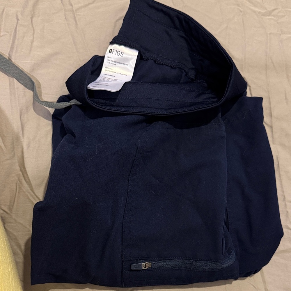 FIGS Dark Navy Medical Scrub Pants with Zipper Pocket